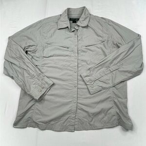 Eastern Mountain Sports Shirt Size XS Khaki Color Women Long Sleeve UV Block